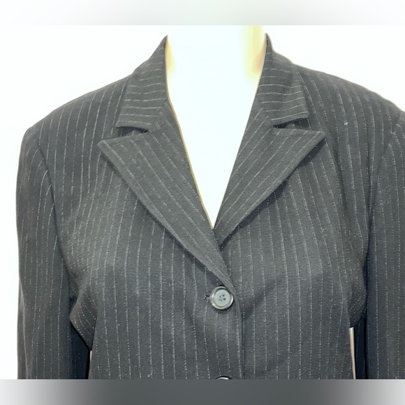 Max & Co classics pin stripe suit blazer lined wool blend 12 - Picture 2 of 5